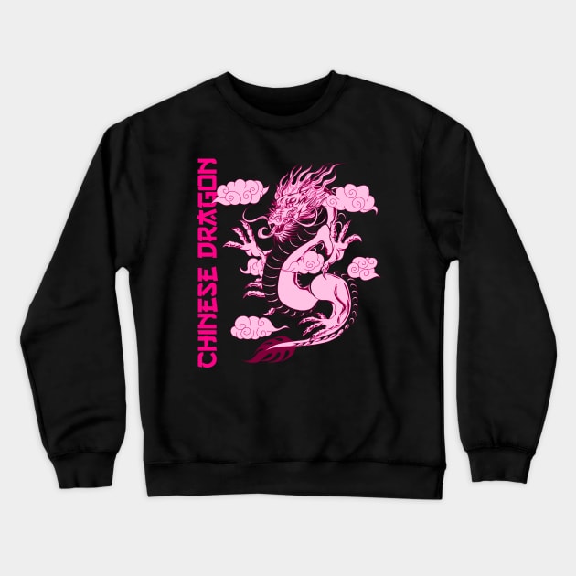 Aesthetic Chinese Dragon v3 - Dragon Lover Crewneck Sweatshirt by Dener Queiroz